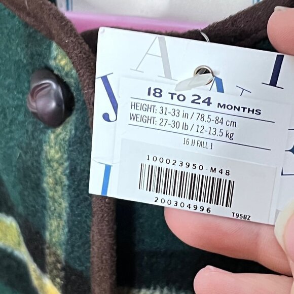 Janie and Jack Green Plaid Riding Cape- 18-24 Months. New with Tags - Picture 2 of 4